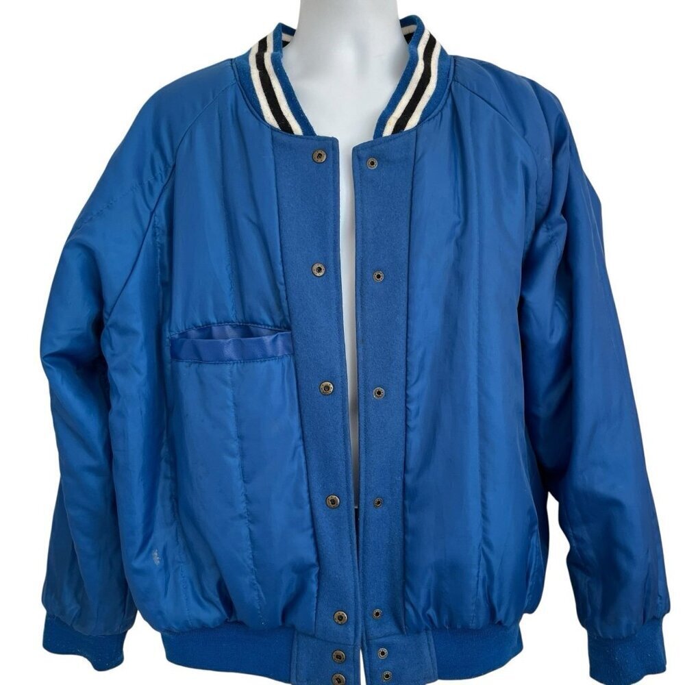 Duke Blue Devils Varsity Wool Blend Jacket L Blue Steve and Barrys Distressed - Picture 14 of 16